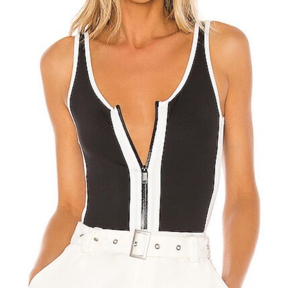 Superdown lexia body suit with zipper black white xs - Picture 1 of 6